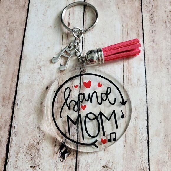Band Mom Keychain, Band Dad Keychain, Music Note Keychain - Picture 8 of 15